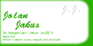 jolan jakus business card